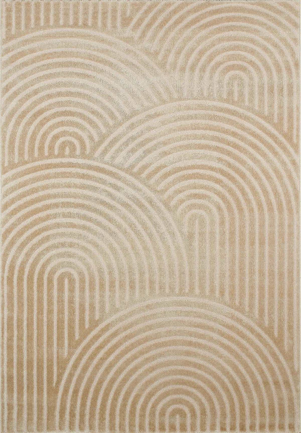 Tapis beige motif arc en relief- 120x160 BIANCA