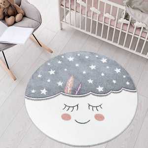 Tapis enfant rond motif nuage Ruby