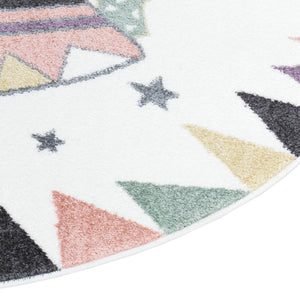 Tapis enfant rond au motif de tipi indien Ruby