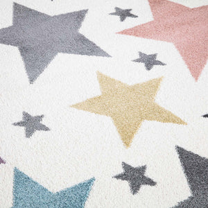 Tapis enfant aux étoiles multicolores Ruby