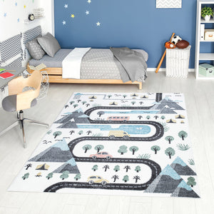 Tapis enfant au motif de circuit dans la montagne Ruby