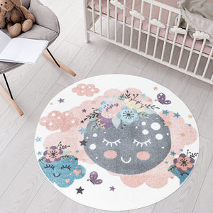 Tapis enfant au motif de lune et nuages Ruby