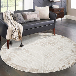 Tapis Crème au motif antique abstrait - ANTIK Antik