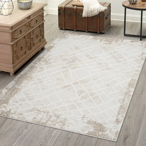 Tapis Crème au motif antique abstrait - ANTIK Antik