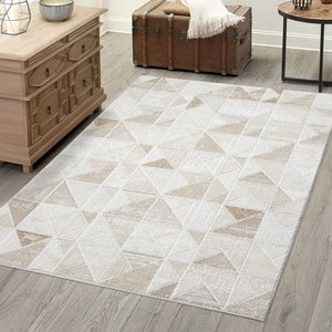 Tapis Crème au motif antique géométrique - ANTIK Antik