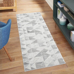 Tapis Gris au motif antique géométrique - ANTIK Antik