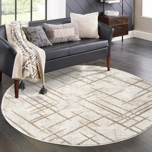 Tapis Crème style antique aux motifs graphiques - ANTIK Antik