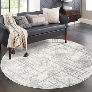 Tapis Gris style antique aux motifs graphiques- ANTIK Antik