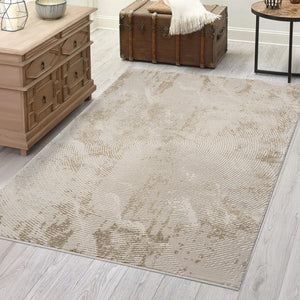 Tapis Beige style antique au motif marbré - ANTIK Antik