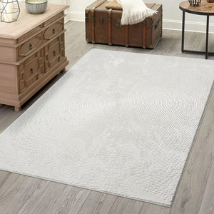 Tapis Crème style antique au motif marbré - ANTIK Antik