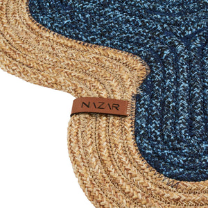 Panier pour chien avec tapis de dessous de gamelle bleu BELEM