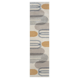 Tapis moderne aux motifs d'arches abstraits beige - LIAH Liah