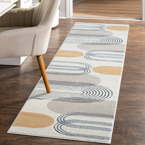 Tapis moderne aux motifs d'arches abstraits beige - LIAH Liah