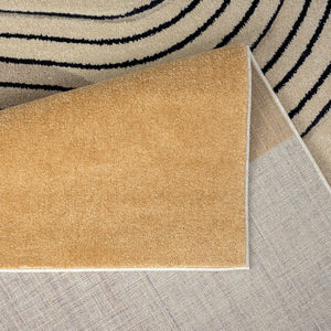 Tapis moderne aux motifs d'arches abstraits beige - LIAH Liah