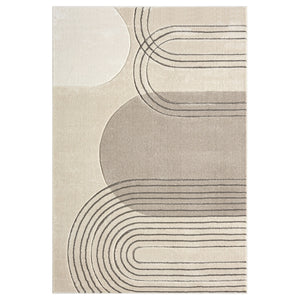 Tapis moderne aux motifs d'arches abstraits marron et blanc - LIAH Liah