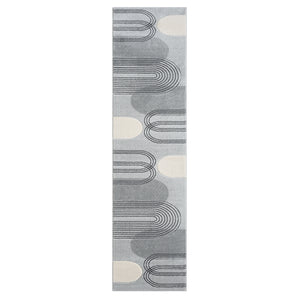 Tapis moderne aux motifs d'arches abstraits gris - LIAH Liah