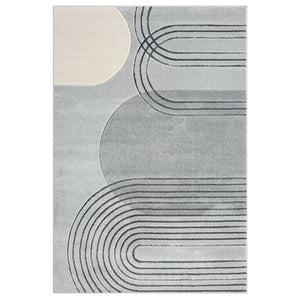 Tapis moderne aux motifs d'arches abstraits gris - LIAH Liah