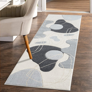 Tapis motifs abstrait gris - LIAH Liah