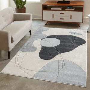 Tapis motifs abstrait gris - LIAH Liah