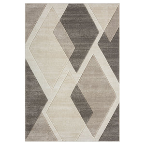 Tapis contemporain motifs losanges marron - LIAH Liah