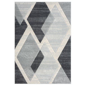 Tapis contemporain motifs losanges gris - LIAH Liah