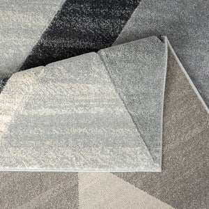 Tapis contemporain motifs losanges gris - LIAH Liah