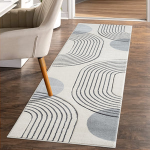 Tapis contemporain aux motifs abstraits gris Liah