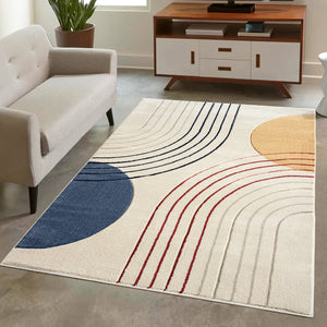 Tapis contemporain aux motifs abstraits multicolor - LIAH Liah