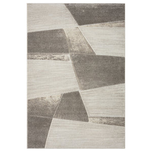 Tapis contemporain aux motifs abstraits graphiques marron Liah