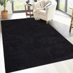 Tapis shaggy poils longs Noir - TALIN Talin