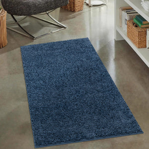 Tapis shaggy poils longs bleu - TALIN Talin