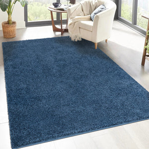 Tapis shaggy poils longs bleu - TALIN Talin