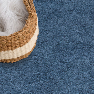 Tapis shaggy poils longs bleu - TALIN Talin