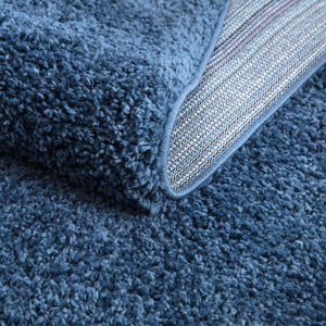 Tapis shaggy poils longs bleu - TALIN Talin