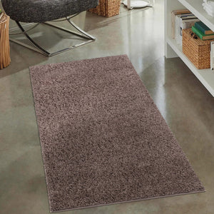 Tapis shaggy poils longs marron - TALIN Talin