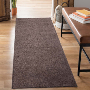 Tapis shaggy poils longs marron - TALIN Talin