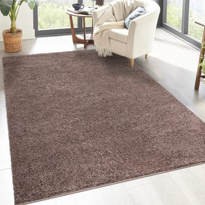 Tapis shaggy poils longs marron - TALIN Talin