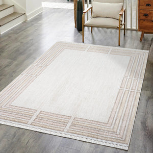 Tapis Laine bouclée Rose et Beige - ALEA Alea