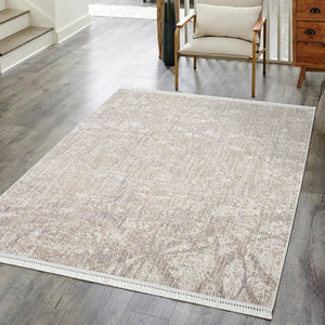 Tapis effet laine bouclée marbré avec franges - ALEA Alea