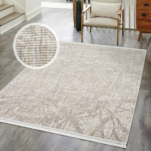 Tapis effet laine bouclée marbré avec franges - ALEA Alea