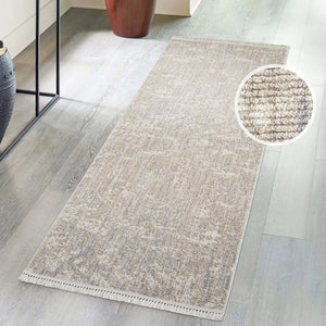 Tapis effet laine bouclée marbré avec franges - ALEA Alea