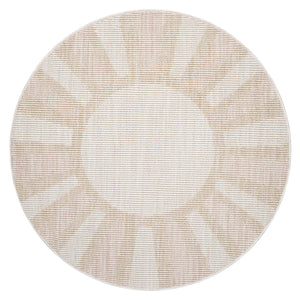 Tapis effet laine bouclée Rose et Beige avec franges - ALEA Alea