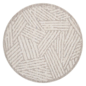 Tapis effet Laine Bouclée Beige et Crème avec franges - ALEA Alea