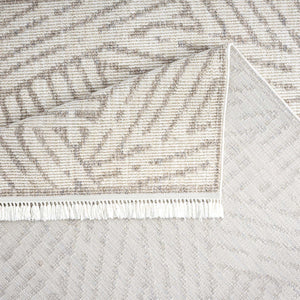 Tapis effet Laine Bouclée Beige et Crème avec franges - ALEA Alea