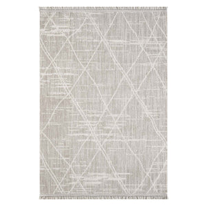 Tapis effet laine bouclée beige avec motif losanges - ALEA Alea