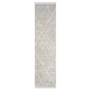 Tapis effet laine bouclée beige avec motif losanges - ALEA Alea