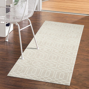 Tapis beige motif géométriques ton sur ton - CIANA Ciana