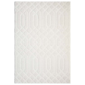 Tapis crème motif géométriques ton sur ton - CIANA Ciana