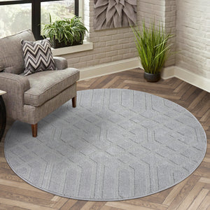 Tapis gris motif géométriques ton sur ton - CIANA Ciana