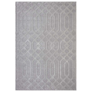 Tapis gris motif géométriques ton sur ton - CIANA Ciana